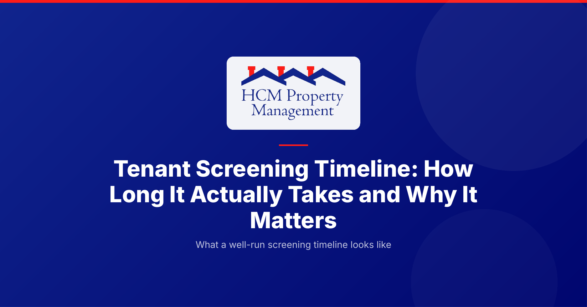 How long does tenant screening take