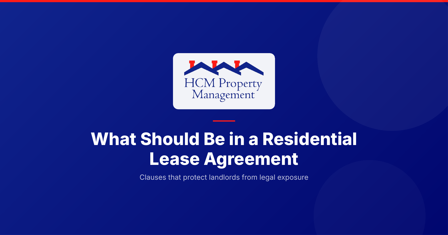 What should be in a residential lease agreement