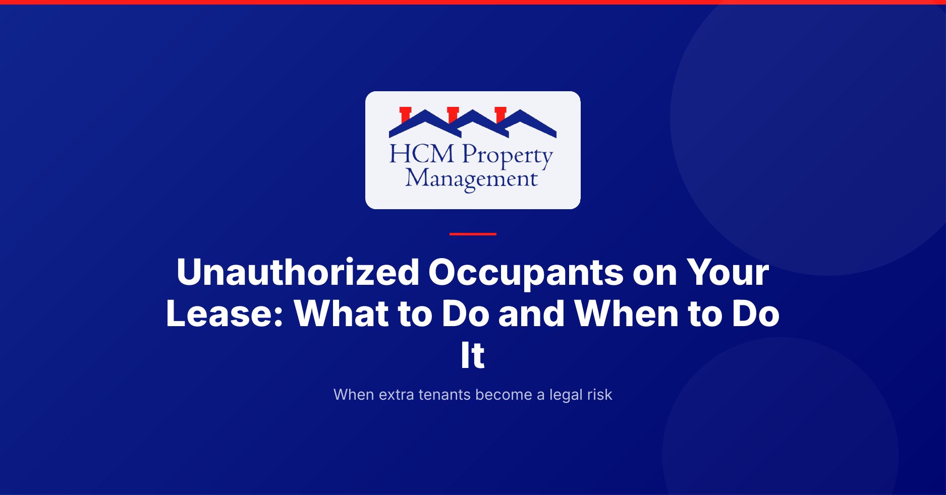 How to handle unauthorized occupants on a lease