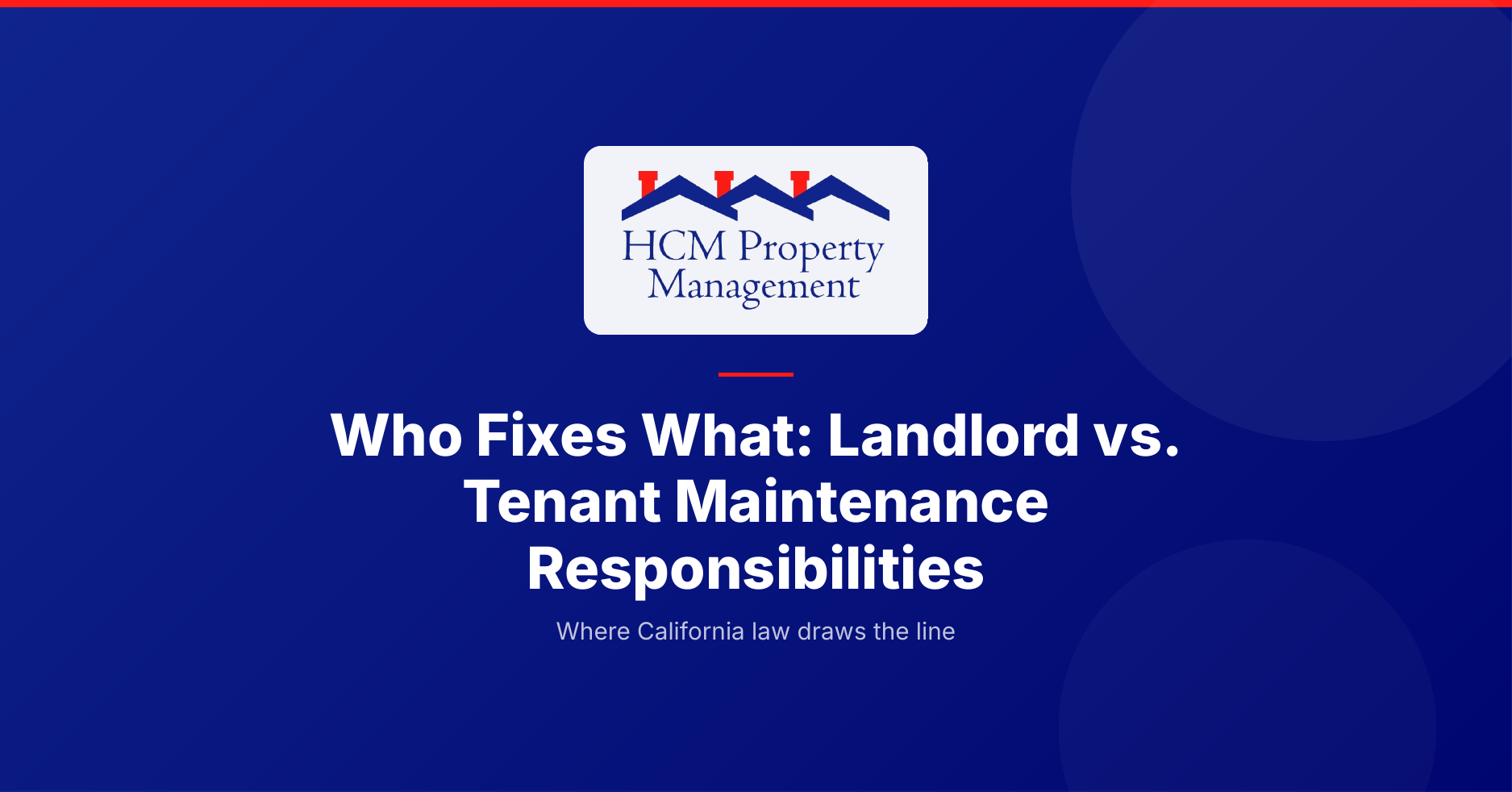 Landlord vs. tenant maintenance responsibilities: who fixes what